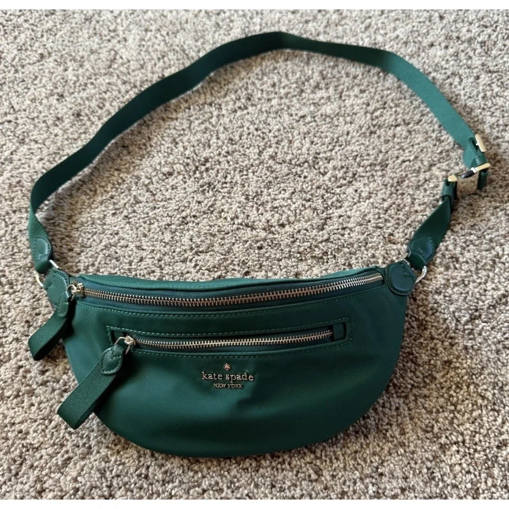 Kate Spade Chelsea Nylon Belt Bag Fanny Pack  - Deep Jade Green